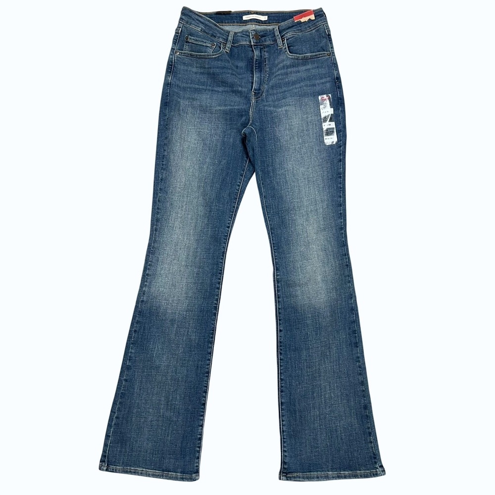 NEW Levis 725 High Rise Bootcut Jeans Womens 31x32 Blue Denim Stretch Whiskers